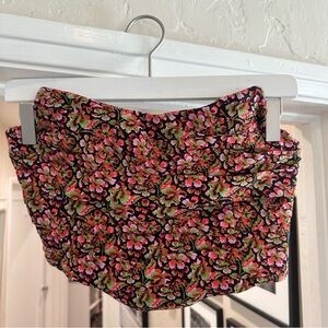 Zara Floral Black Corset Strapless Top